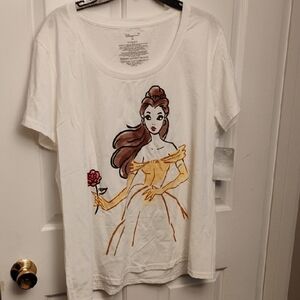Disney White Graphic Tee with Short Sleeves